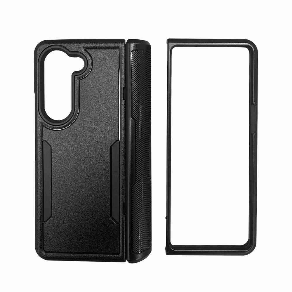 Phonix Case For Galaxy Z Fold 7  Black Armor Case Anti Static Film Scratch Proof