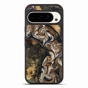 Pixel 10 Pro Xl Wood Phone Case - Hali (Teal & Gold, 781343) Anti Spy Anti Finger Smudge Film