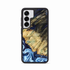Galaxy S25 Wood Phone Case - Holli (Blue, 773189) Screen Defense Anti Finger Smudge Film