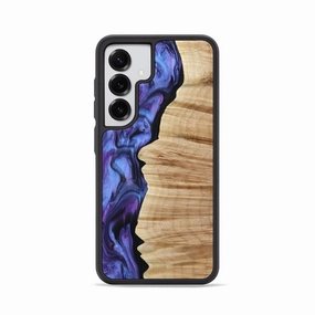 Smooth Surface Scratch Proof Glass Galaxy S25 Wood Phone Case - Rosalia (Purple, 781678)