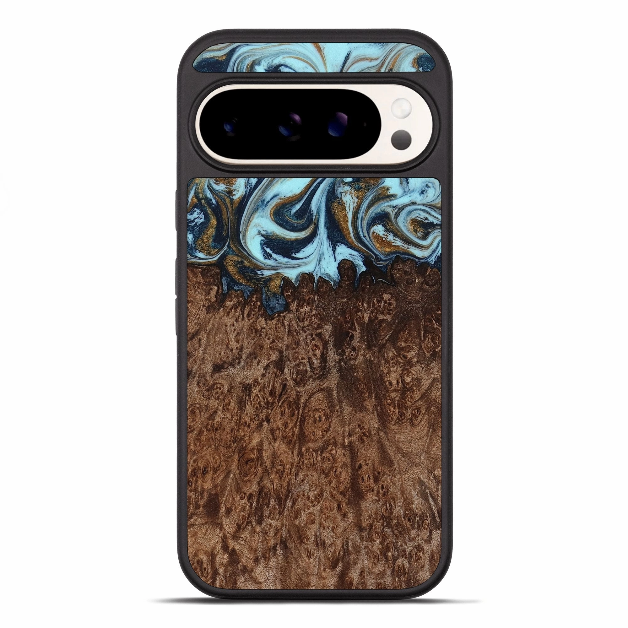Anti Finger Stain Anti Scratch Screen Pixel 10 Pro Xl Wood Phone Case - Josue (Teal & Gold, 769989)