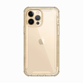 Edge to Edge Protection Anti Yellowing Screen Iphone 13 Pro Max Ares Case - Gold/Glitter