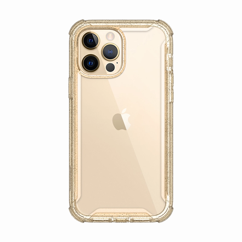 Edge to Edge Protection Anti Yellowing Screen Iphone 13 Pro Max Ares Case - Gold/Glitter