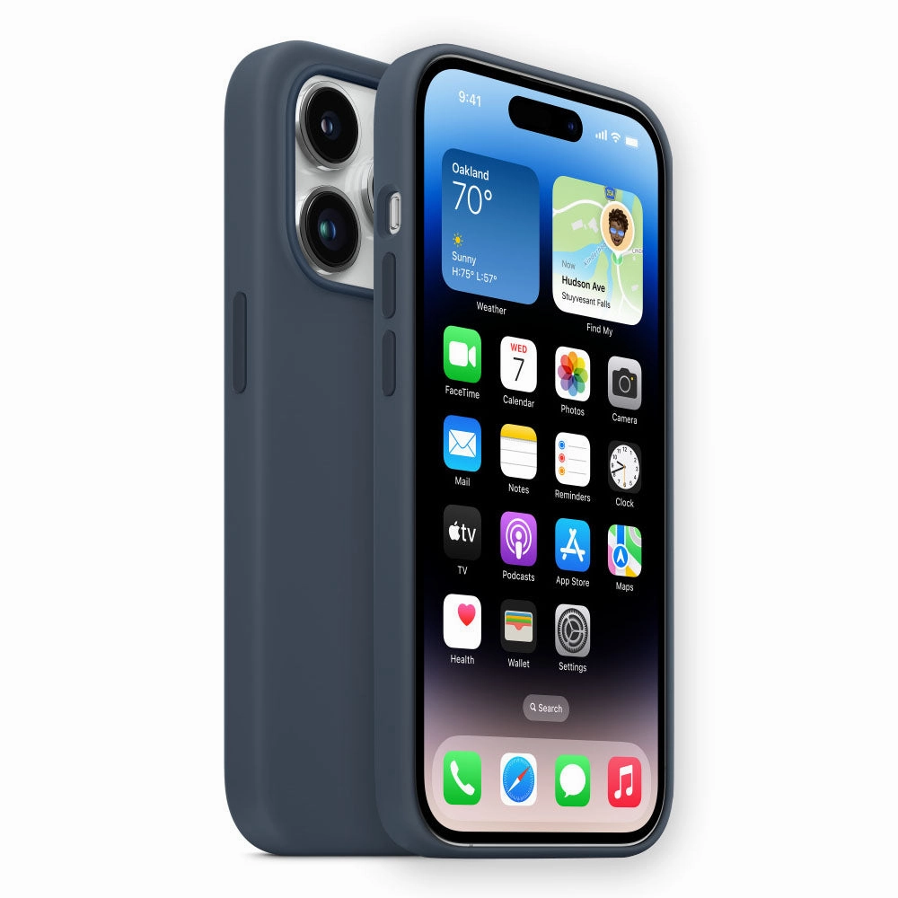 Silicone Case - Storm Blue (Iphone 15) Anti Static Film