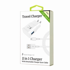 2 In 1 Charger For Android Type C (Qc) Auto Stop Charging