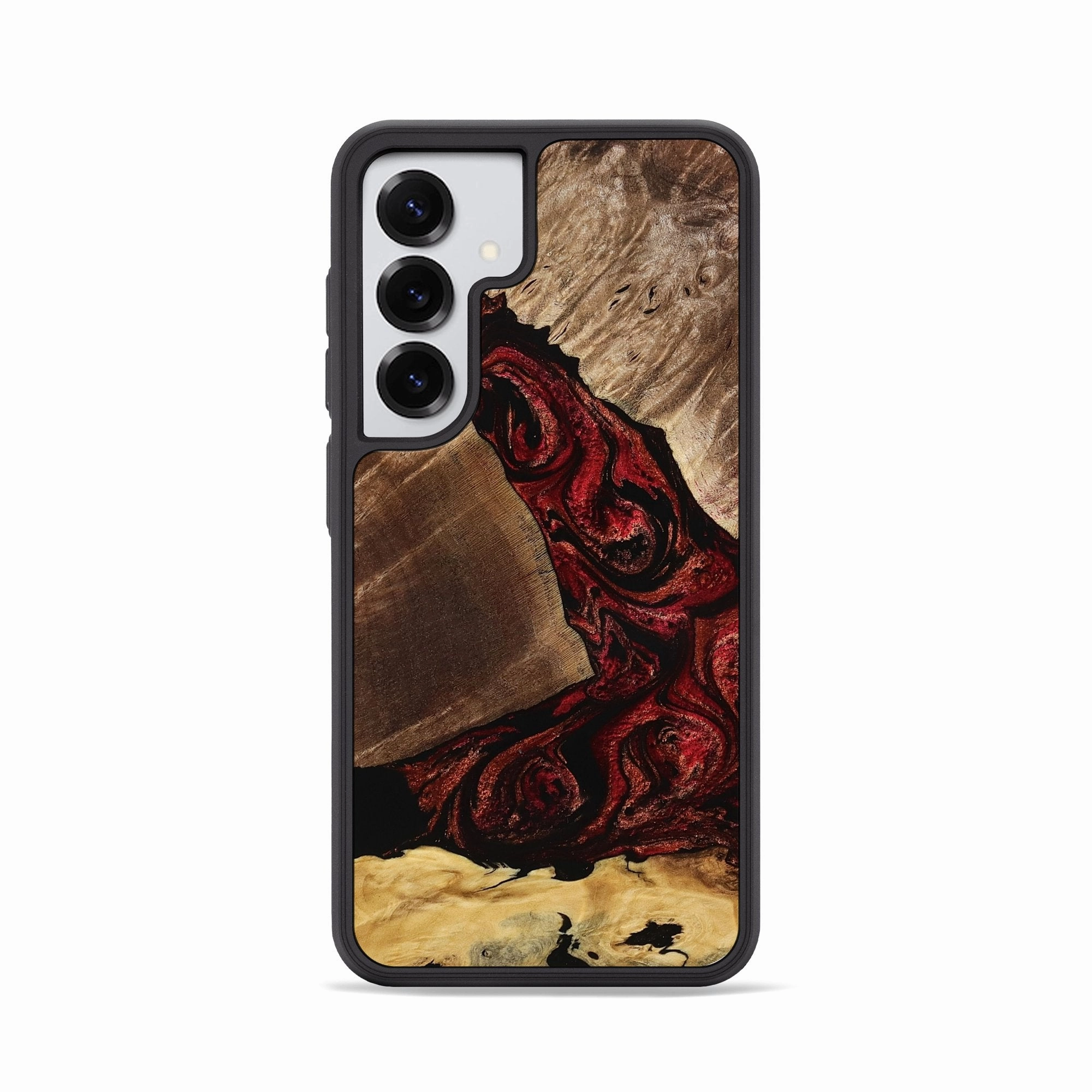 Galaxy S25 Wood Phone Case - Anissa (Red, 770167) Anti Dust Film Anti Fingerprint Screen