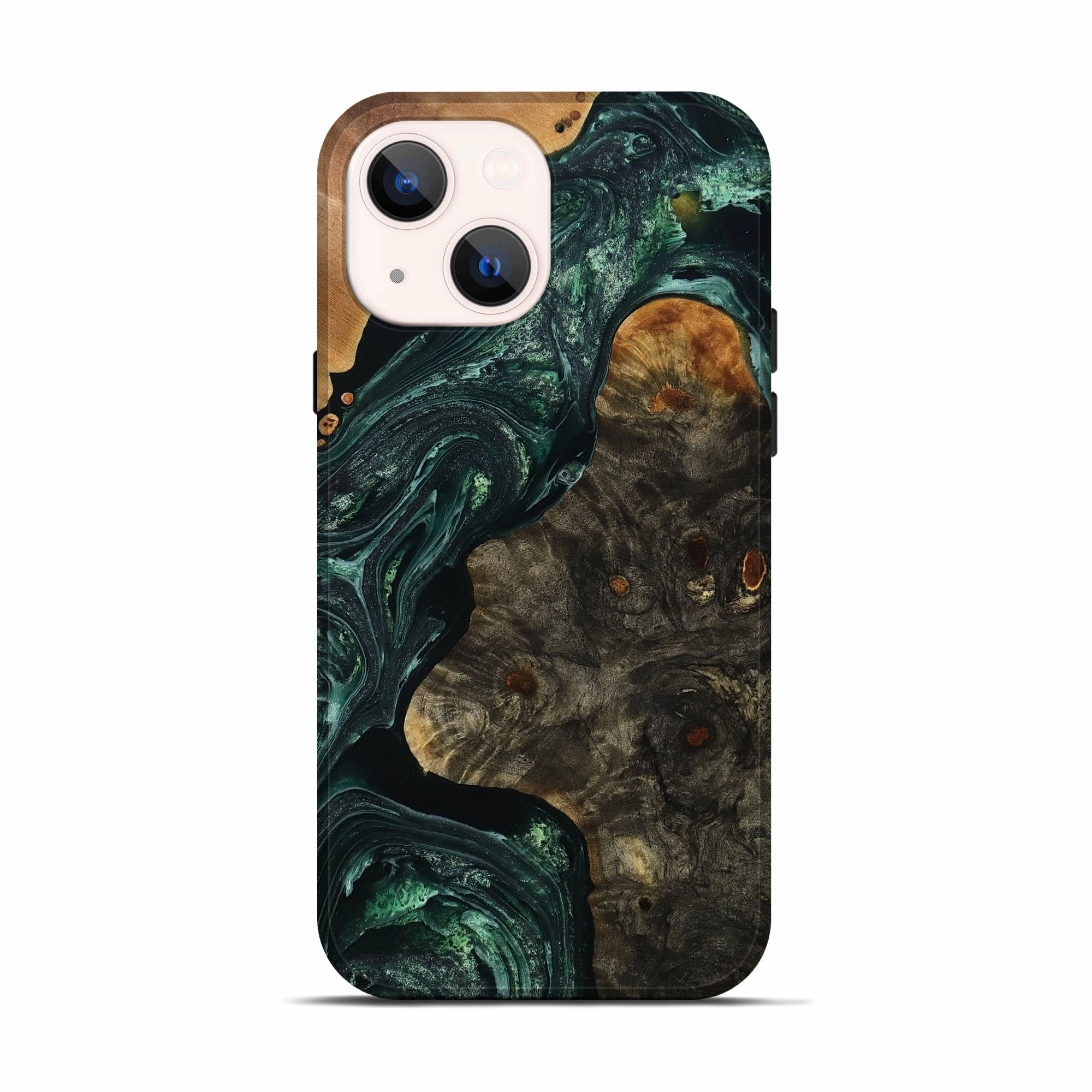 Anti Finger Mark Film Iphone 13 Wood Live Edge Phone Case - Emilie (Green, 777358)