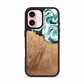 Anti Spy Iphone 16 Wood Phone Case - Carey (Green, 777925)