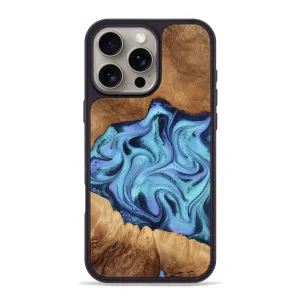 Iphone 16 Pro Max Wood Phone Case - Caden (Blue, 775891) Ultra Clear Fingerprint Resistant Coating
