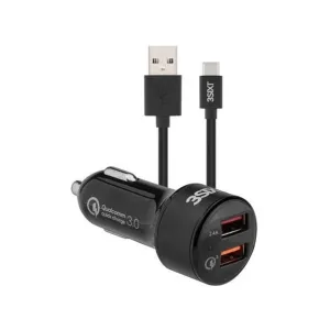 3Sixt Car Charger 5.4A   Usb-A To Usb-C Cable 1M Compact Charger