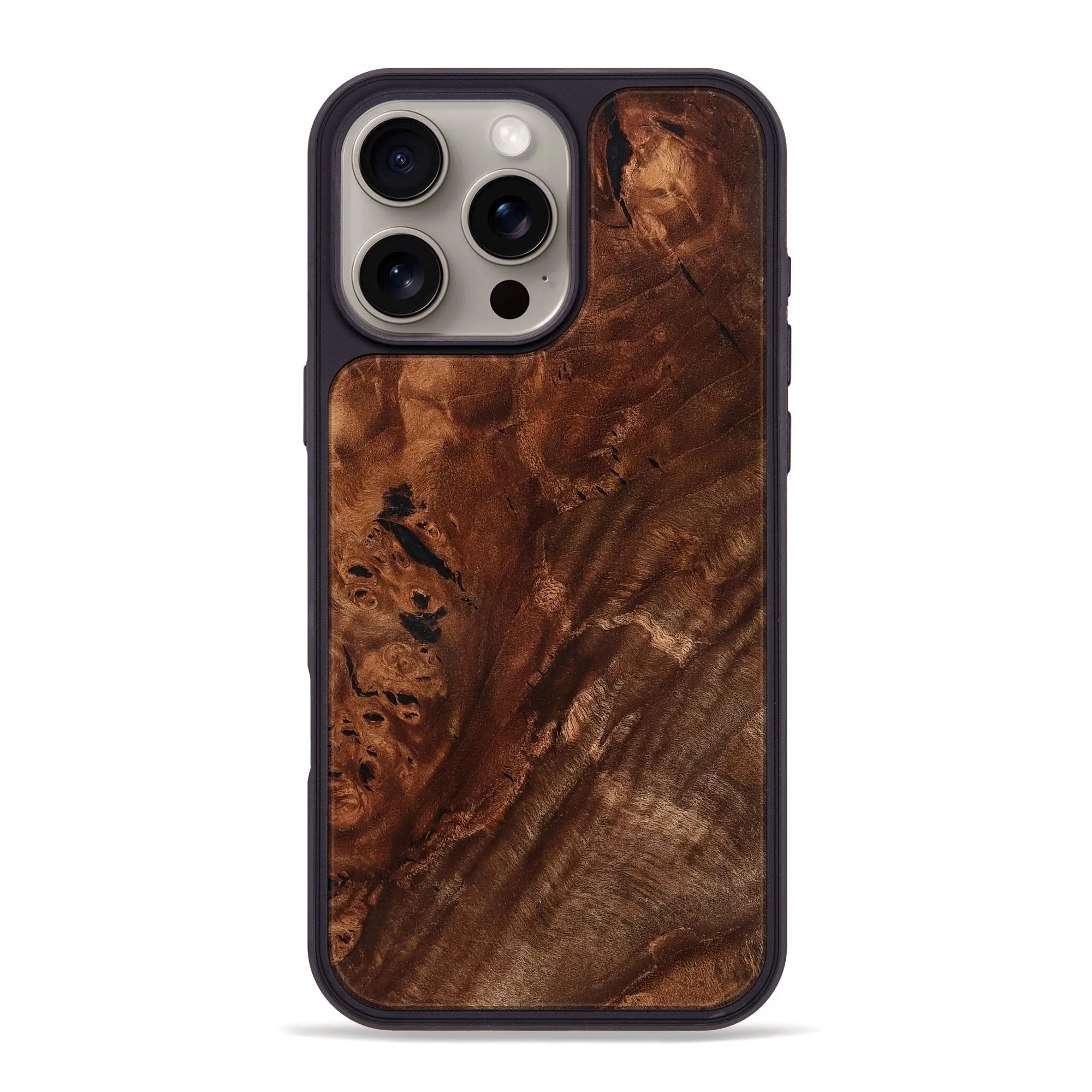 Iphone 16 Pro Max Wood Phone Case - Adelard (Wood Burl, 781895) Tempered Glass