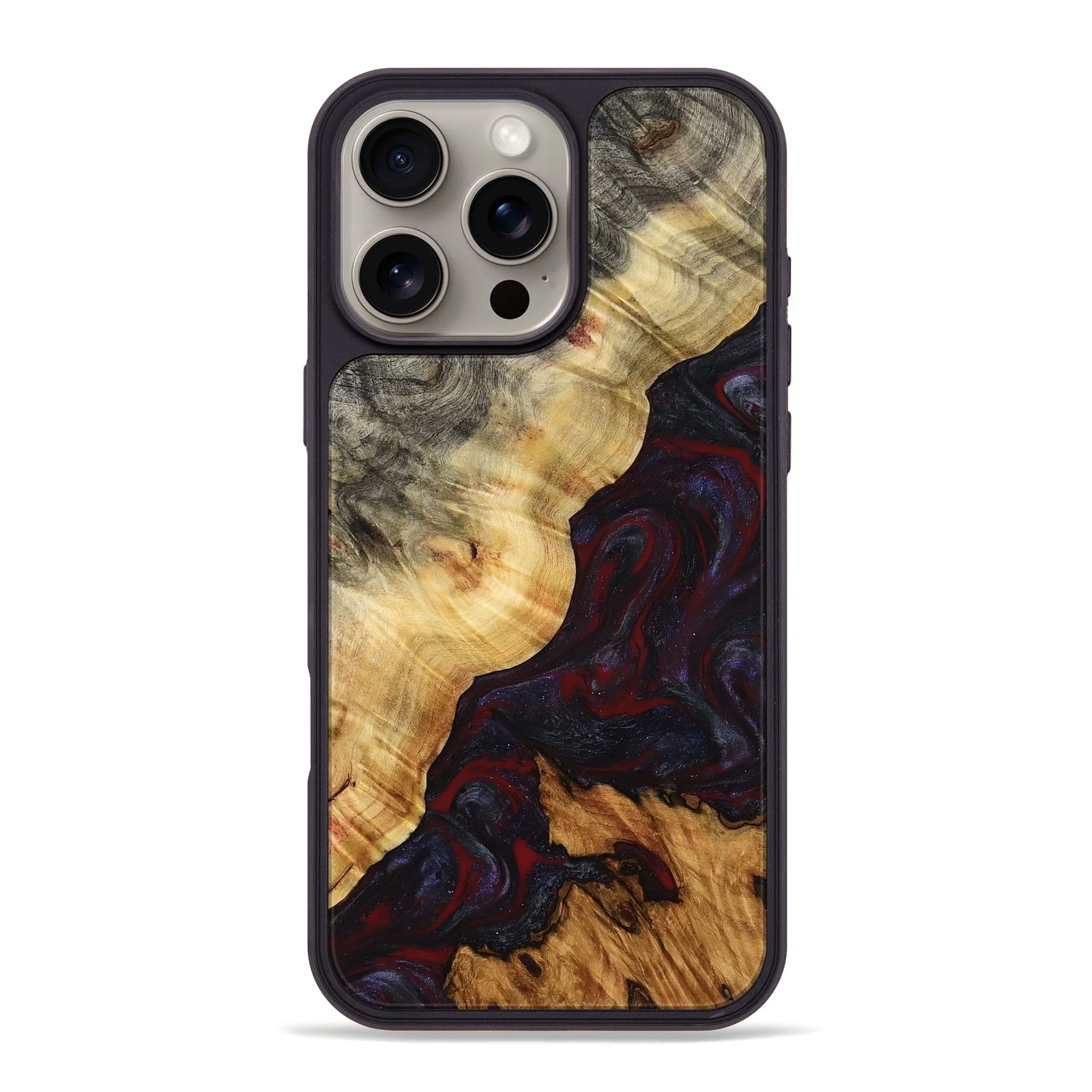 Iphone 16 Pro Max Wood Phone Case - Sharen (Red, 779790) High Transparency Anti Yellowing Film