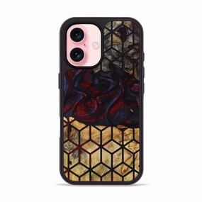 Iphone 16 Wood Phone Case - Mallie (Pattern, 780841) Shock Absorption