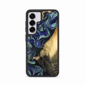 Bubble Free Installation Galaxy S25 Wood Phone Case - Mae (Blue, 781329)