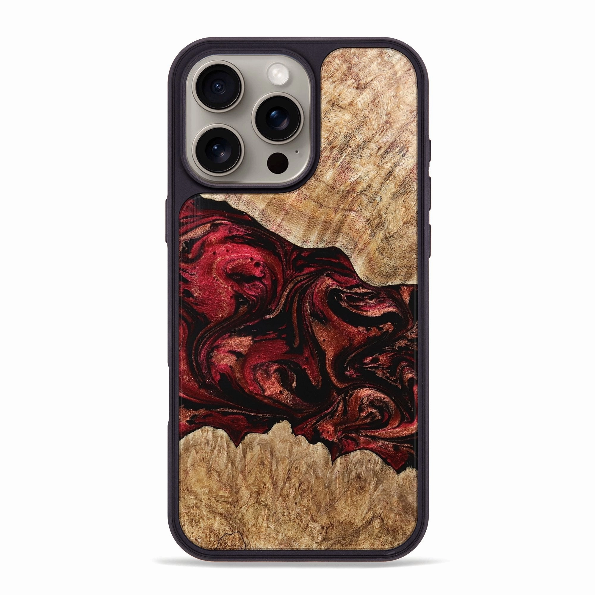 Fingerprint Resistant Screen Iphone 16 Pro Max Wood Phone Case - Alyce (Red, 767970)