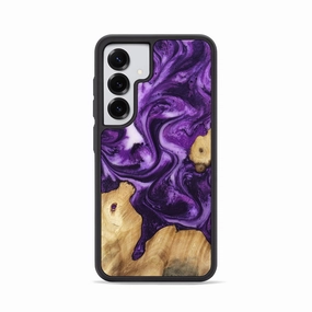 Shock Proof Film Rounded Edges Galaxy S25 Wood Phone Case - Hana (Purple, 781682)