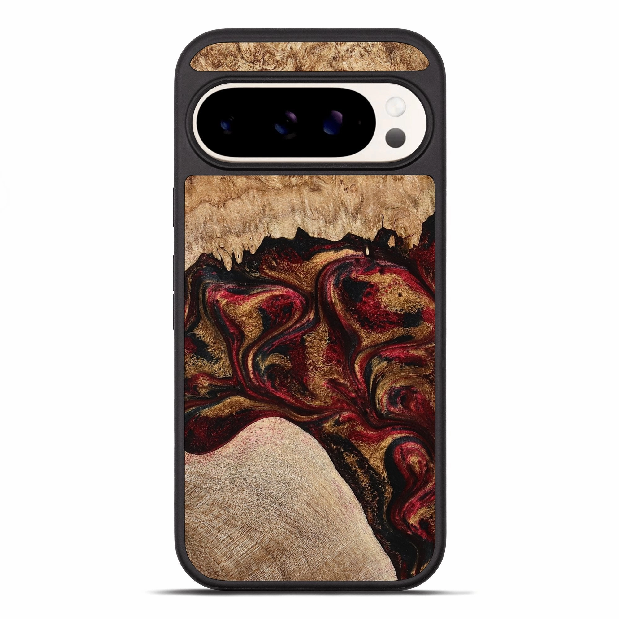 Pixel 10 Pro Xl Wood Phone Case - Oda (Red, 779635) Anti Oil Film Scratch Resistant Coating