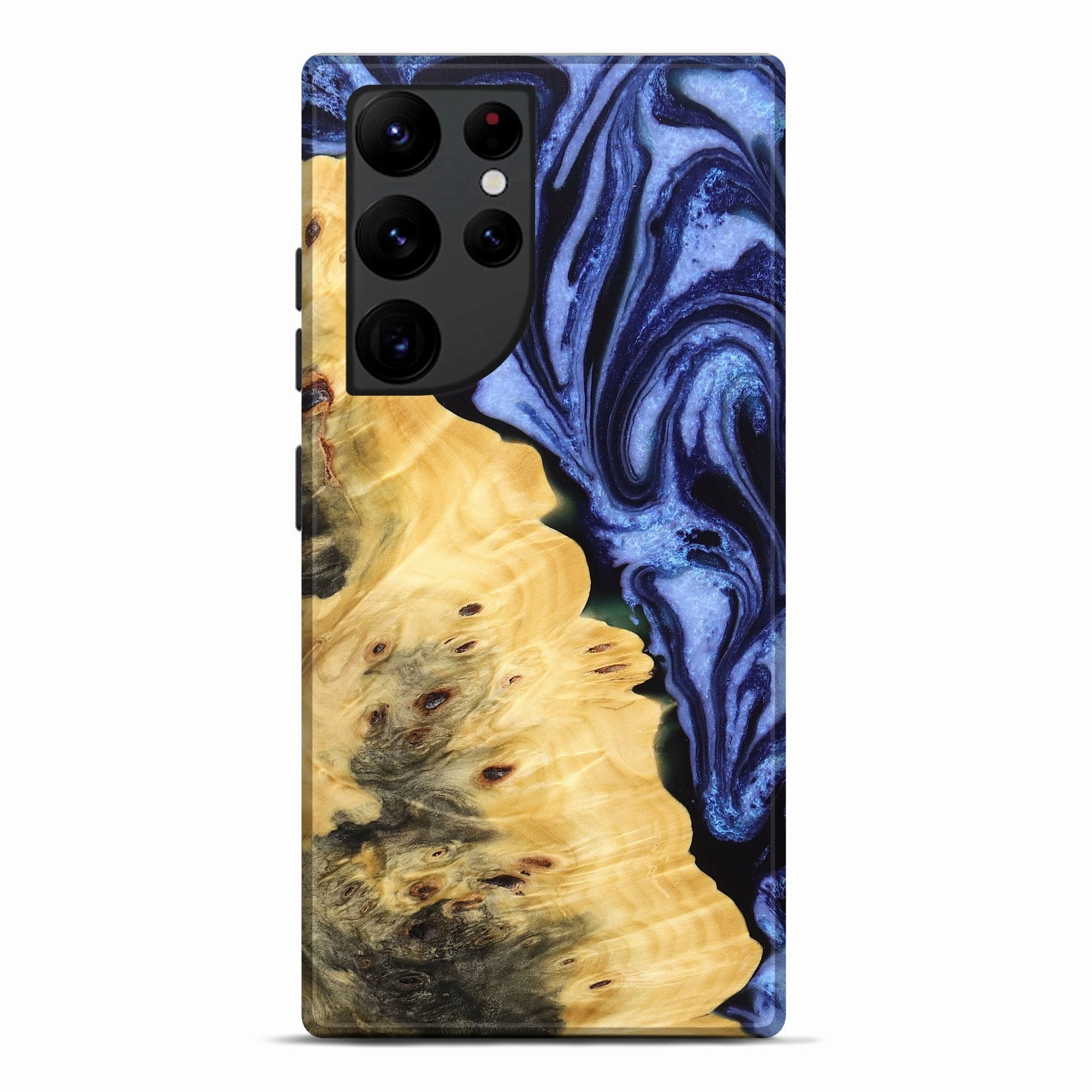 Galaxy S22 Ultra Wood Live Edge Phone Case - Christi (Blue, 776864) Anti Blue Light