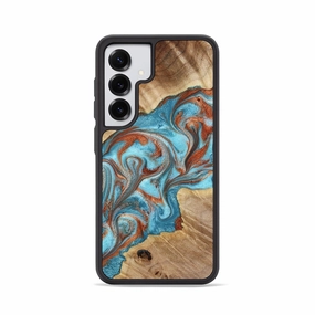 Galaxy S25 Wood Phone Case - Castiel (Teal & Gold, 777529) Bubble Free Screen