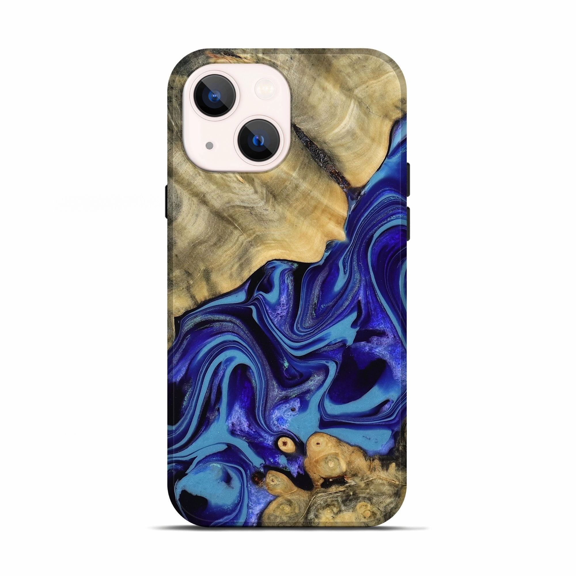 Iphone 13 Wood Live Edge Phone Case - Ayan (Purple, 779198) Anti Finger Mark