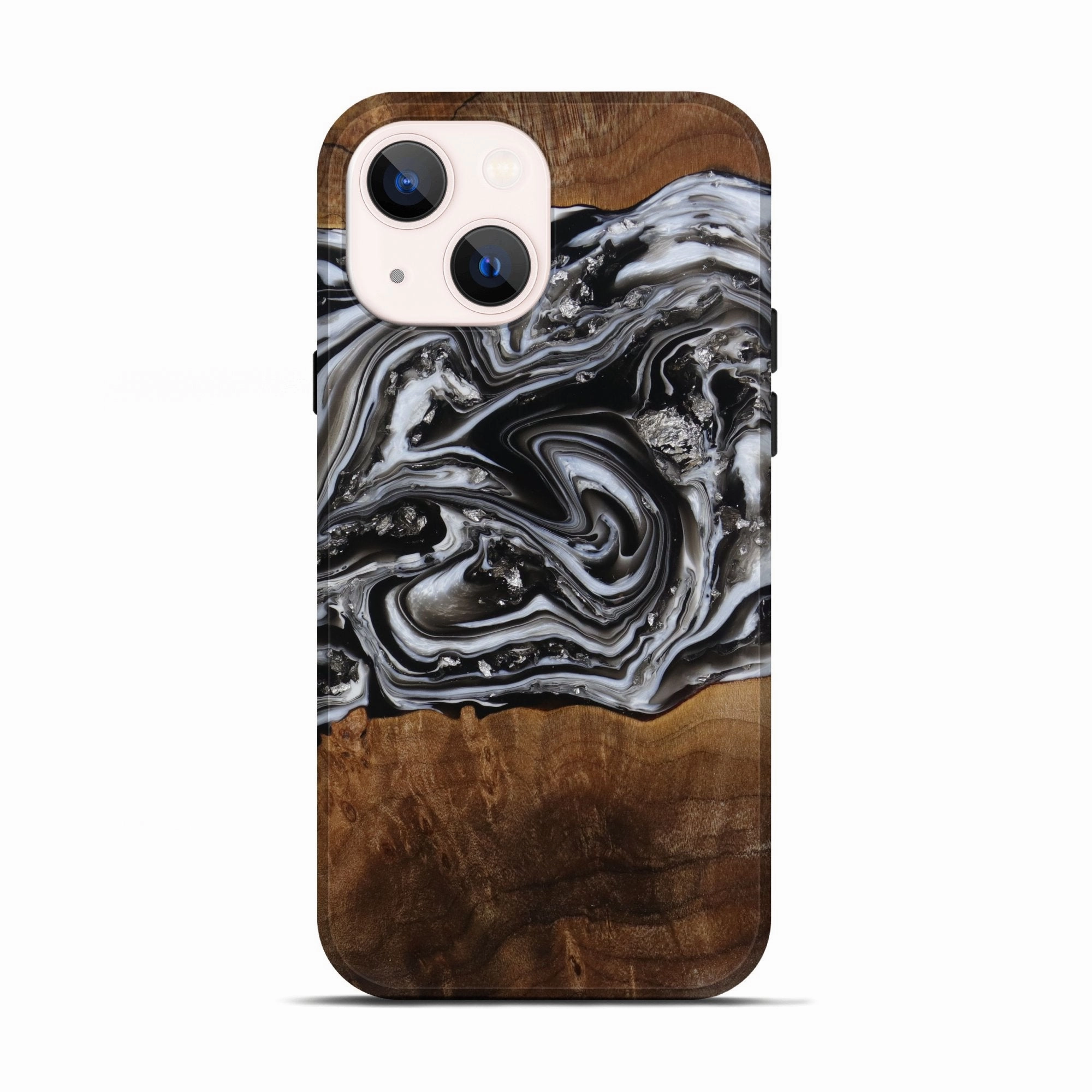 Anti Scratch Screen Anti Finger Smear Iphone 13 Wood Live Edge Phone Case - Janice (Metallic, 773056)