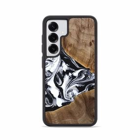 Galaxy S25 Wood Phone Case - Reese (Black & White, 772069) Smooth Touch