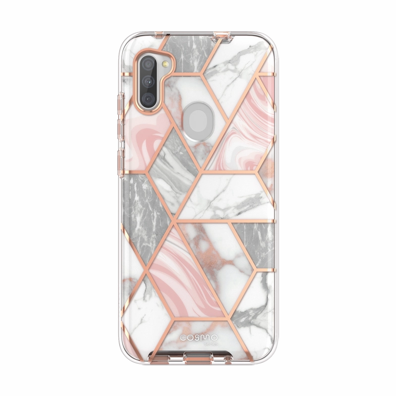 Scratch Resistant Coating Scratch Proof Glass Galaxy A11 Cosmo Case - Marble Pink