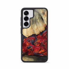 Case Friendly Glass Galaxy S25 Wood Phone Case - Shauna (Red, 781650)