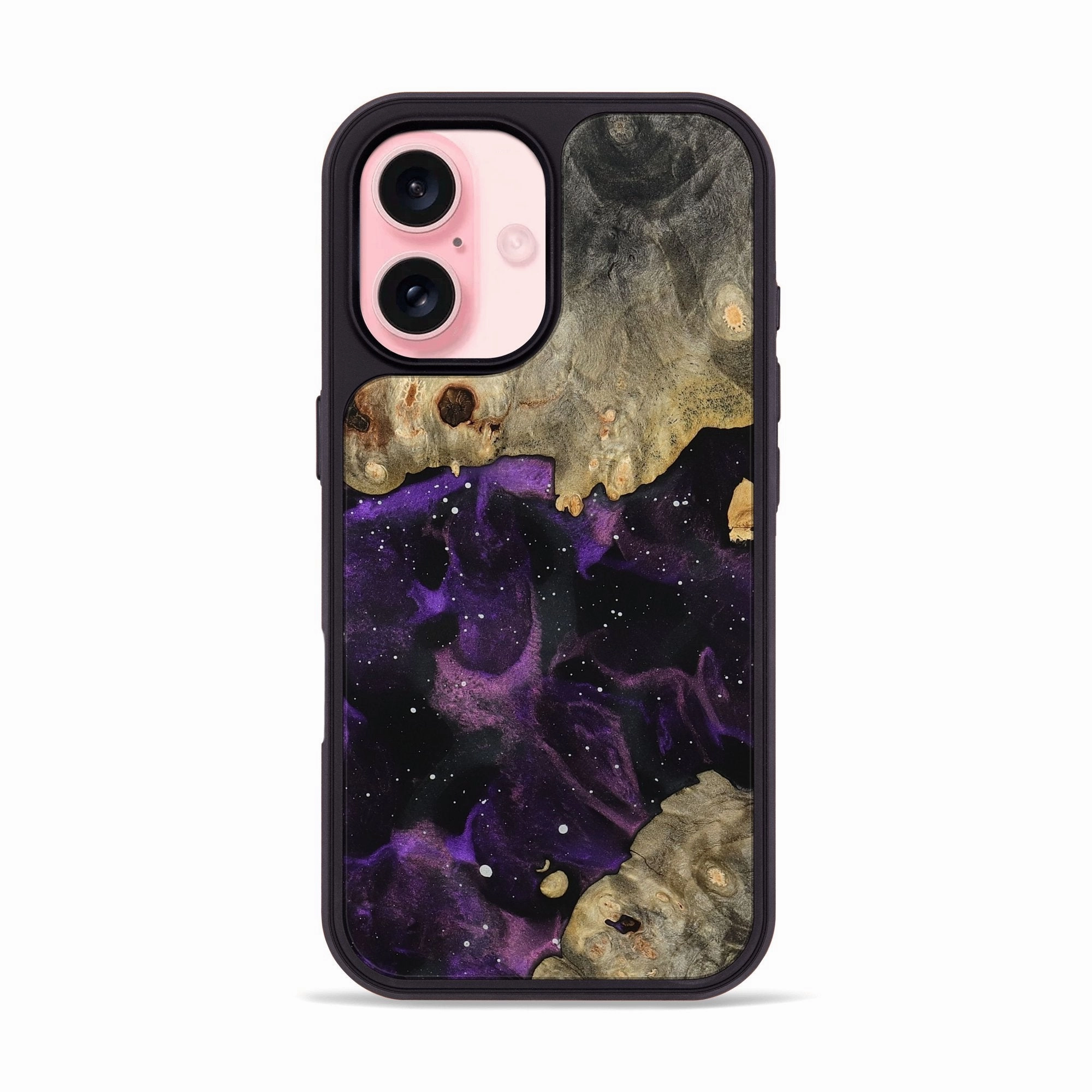 Anti Finger Oil Coating Fingerprint Resistant Screen Iphone 16 Wood Phone Case - Akeem (Cosmos, 781917)