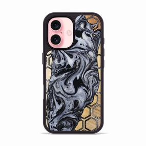 Anti Finger Smudge Film Anti Spy Film Iphone 16 Wood Phone Case - Ezrah (Pattern, 773187)