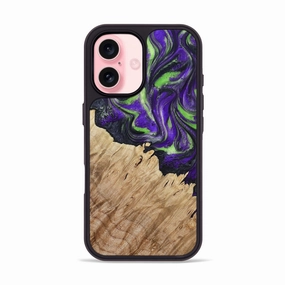 Anti Scratch Coating Iphone 16 Wood Phone Case - Jimena (Purple, 780722)