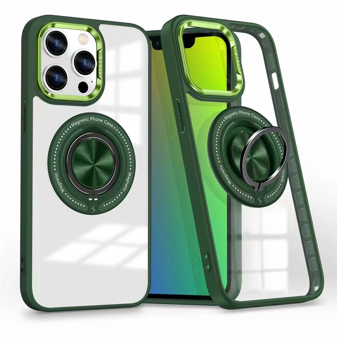 Phonix Case For Iphone 15 Pro Ring Holder Case Compatible With Magsafe Fingerprint Repellent