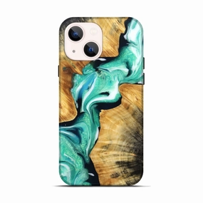 Iphone 13 Wood Live Edge Phone Case - Nelda (Green, 781988) Grip Friendly