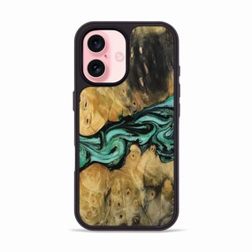 Iphone 16 Wood Phone Case - Elmer (Green, 770093) Bubble Resistant Film Anti Finger Oil