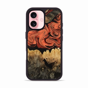 Fingerprint Resistant Screen Iphone 16 Wood Phone Case - Leila (Red, 778974)