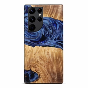 Anti Glare Film Screen Guard Galaxy S22 Ultra Wood Live Edge Phone Case - Eda (Blue, 777364)