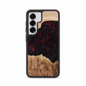 Fingerprint Repellent High Transparency Galaxy S25 Wood Phone Case - Promise (Red, 775663)