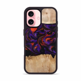 Edge Guard Shockproof Iphone 16 Wood Phone Case - Jodie (Purple, 775641)