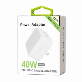 Portable Charger Durable Connection Dual 40W Fast Charging Type C Power Adatpor