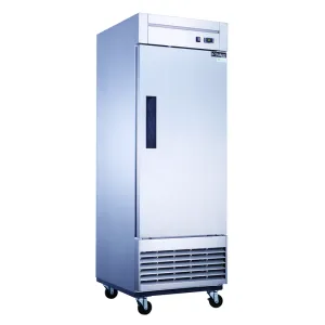 Dukers - D28F, Commercial 27" 1 Solid Door Reach-In Freezer Stainless Steel 17.79 cu.ft.