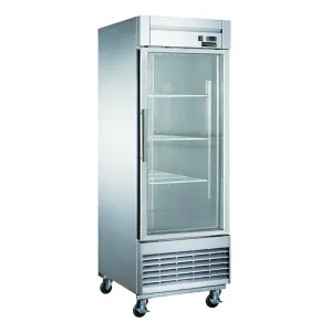 Dukers - D28R-GS1, 27" 1 Glass Door Commercial Reach-In Refrigerator 17.7cu.ft NSF