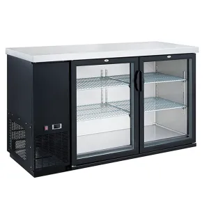 Dukers - DBB60-H2, Commercial 2 Swing Door Back Bar and Beer Beverage Cooler 15.24 cu.ft.