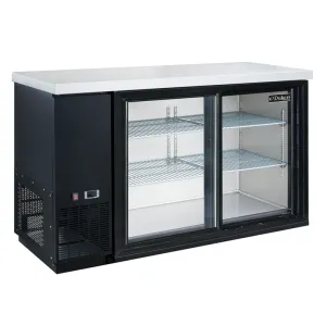 Dukers - DBB60-S2, Commercial 2 Sliding Door Back Bar and Beverage Cooler 15.24 cu.ft.