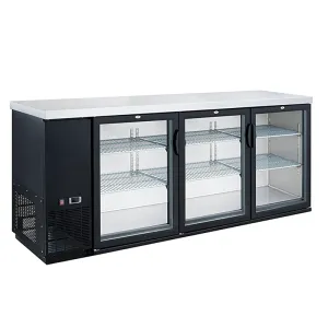 Dukers - DBB72-H3, Commercial 3 Swing Door Back Bar and Beverage Cooler
