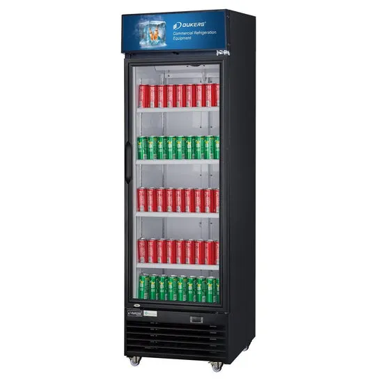 Dukers - DSM-15R, Commercial 28" 1 Glass Door Merchandiser Refrigerator 14.72cu.ft. NSF