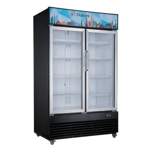 Dukers - DSM-33R, Commercial 40" 2 Glass Door Merchandiser Refrigerator 33.5 cu.ft. NSF