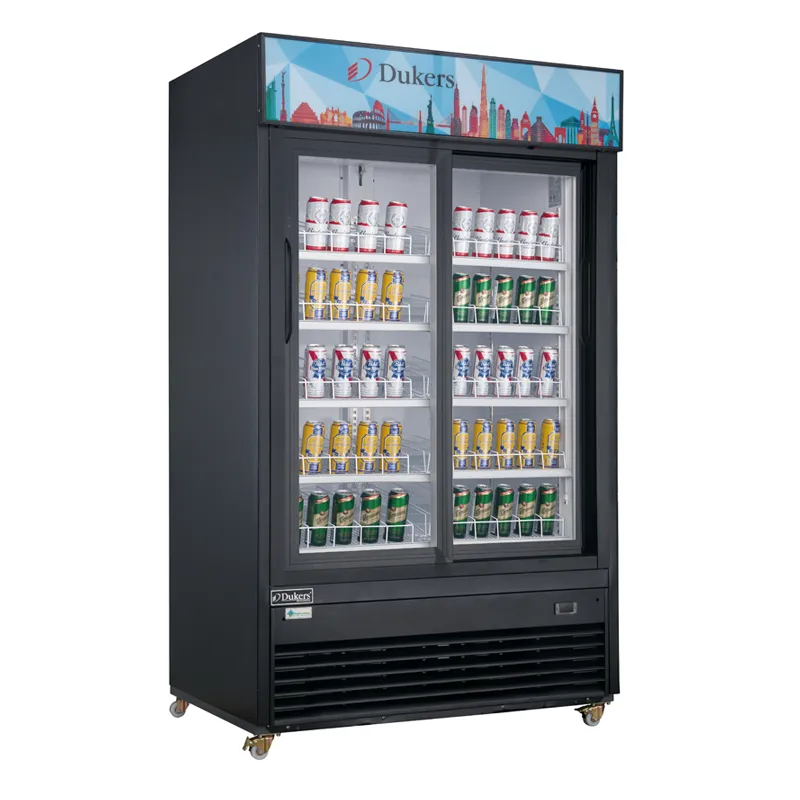 Dukers - DSM-40SR, Commercial 47" 2 Glass Door Merchandiser Refrigerator 39cu.ft NSF