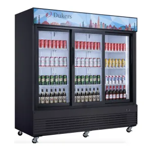 Dukers - DSM-68SR, Commercial 3 Glass Door Merchandiser Refrigerator 69cu,ft, NSF