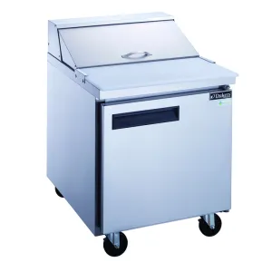 Dukers - DSP29-8-S1, Commercial 29" 8 Pan Salad, Sandwich Food Prep Table Refrigerator 6.56 cu. ft.