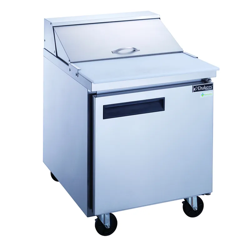 Dukers - DSP29-8-S1, Commercial 29" 8 Pan Salad, Sandwich Food Prep Table Refrigerator 6.56 cu. ft.